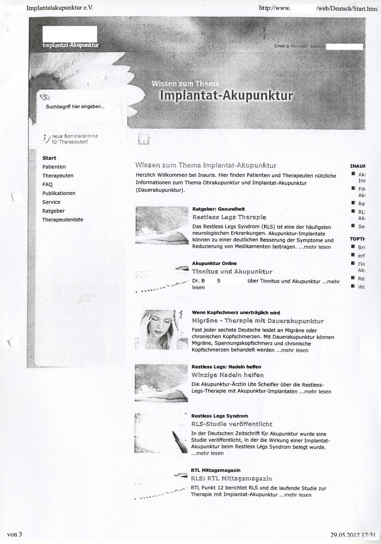 Abbildung aus dem amtlichen Tatbestand, Seite 1 von 3